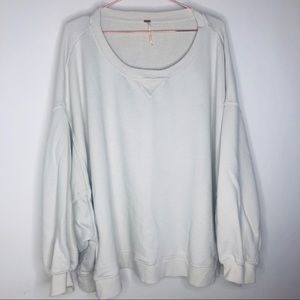 Free People White Oversized Sweatshirt